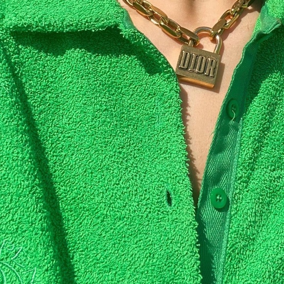 TheOpen product green terry shirt dress size L/XL - Picture 4 of 10